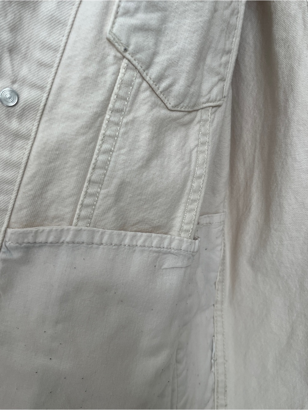 Mango Cream Button-Front Denim Jacket - Picture 3 of 10